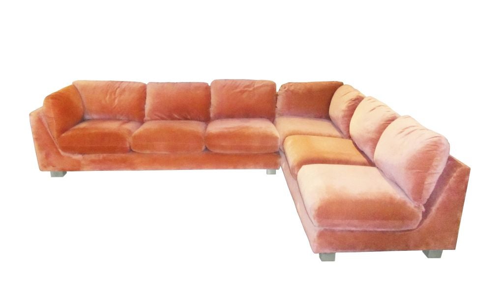 2 Piece Sectional in Salmon Color by Cleo Baldon at 1stDibs cleo