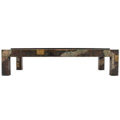 " Mixed Metal Patchwork" Coffee Table by Paul Evans