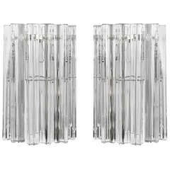 Pair of Stylish Crystal Sconces by Camer