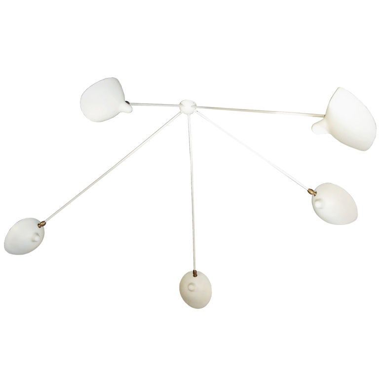 Spider Ceiling Lamp with 5 Arms by Serge Mouille