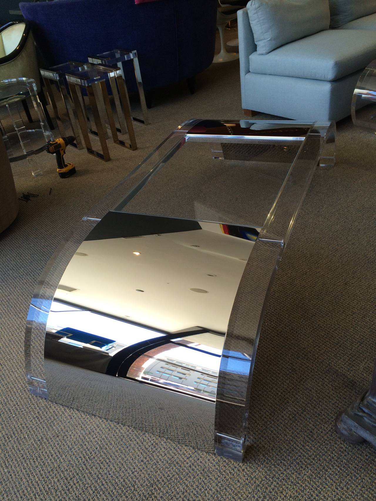 Mid-Century Modern Waterfall Coffee Table by Charles Hollis Jones Signed and Dated For Sale