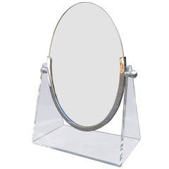 Charles Hollis Jones Vanity Table Mirror with Lucite Base 11