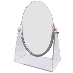 Charles Hollis Jones Vanity Table Mirror with Lucite Base