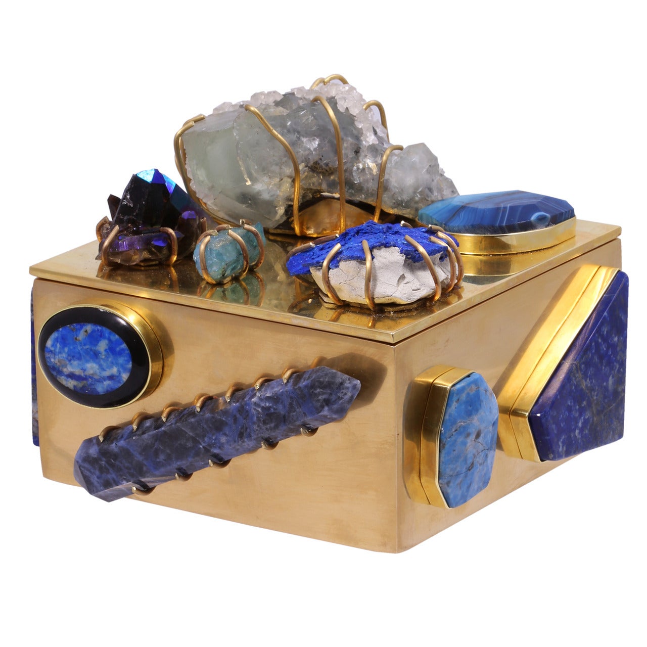 Lapis Lazuli and Azurite Bauble Box by Kelly Wearstler