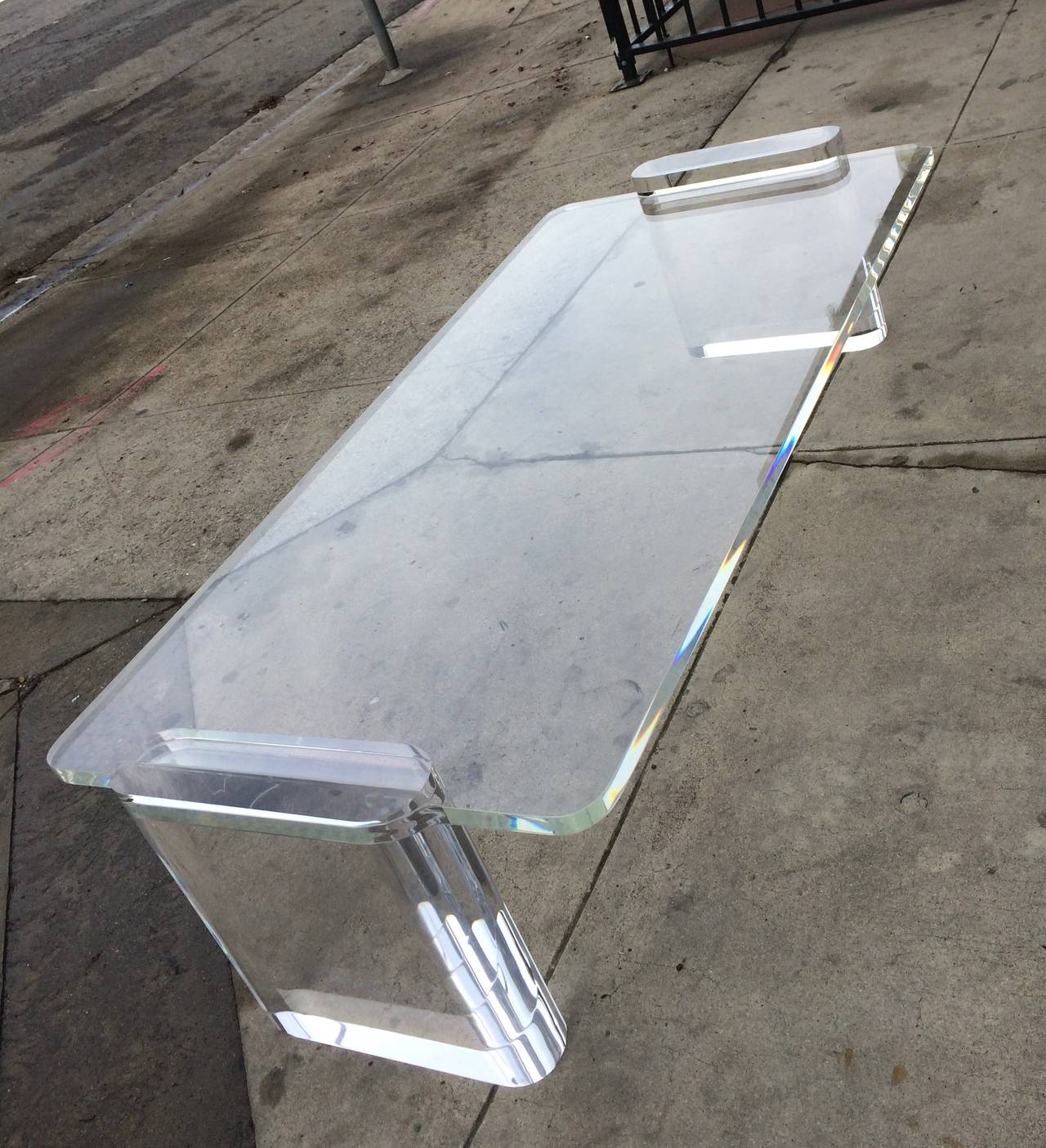 Mid-Century Modern Lucite Coffee Table in the Karl Springer Style