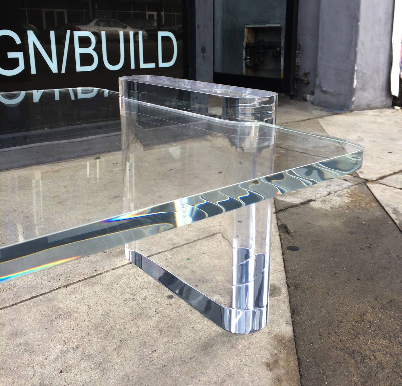 American Lucite Coffee Table in the Karl Springer Style