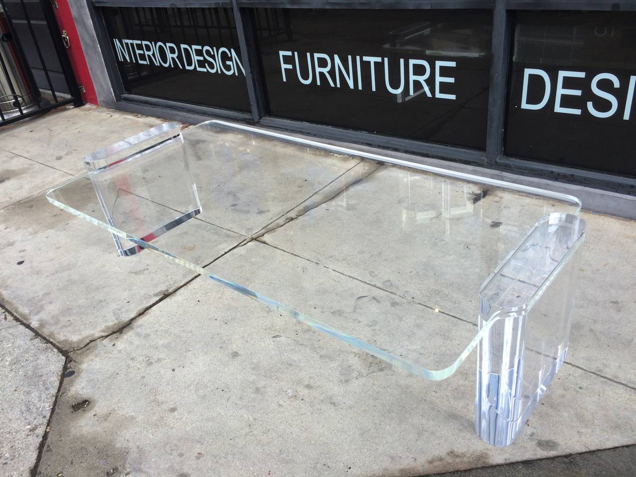Lucite Coffee Table in the Karl Springer Style 2
