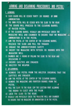 Large Metal Poster for "Arming 
Desarming an M9 Pistol"