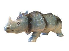 Vintage Italian Ceramic Rhinoceros