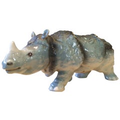 Vintage Italian Ceramic Rhinoceros 2