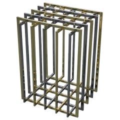 Chrome and Brass Pedestal for a Table by Pierre Cardin 2
