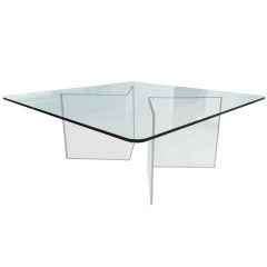 Square Dining Table in Lucite and Glass