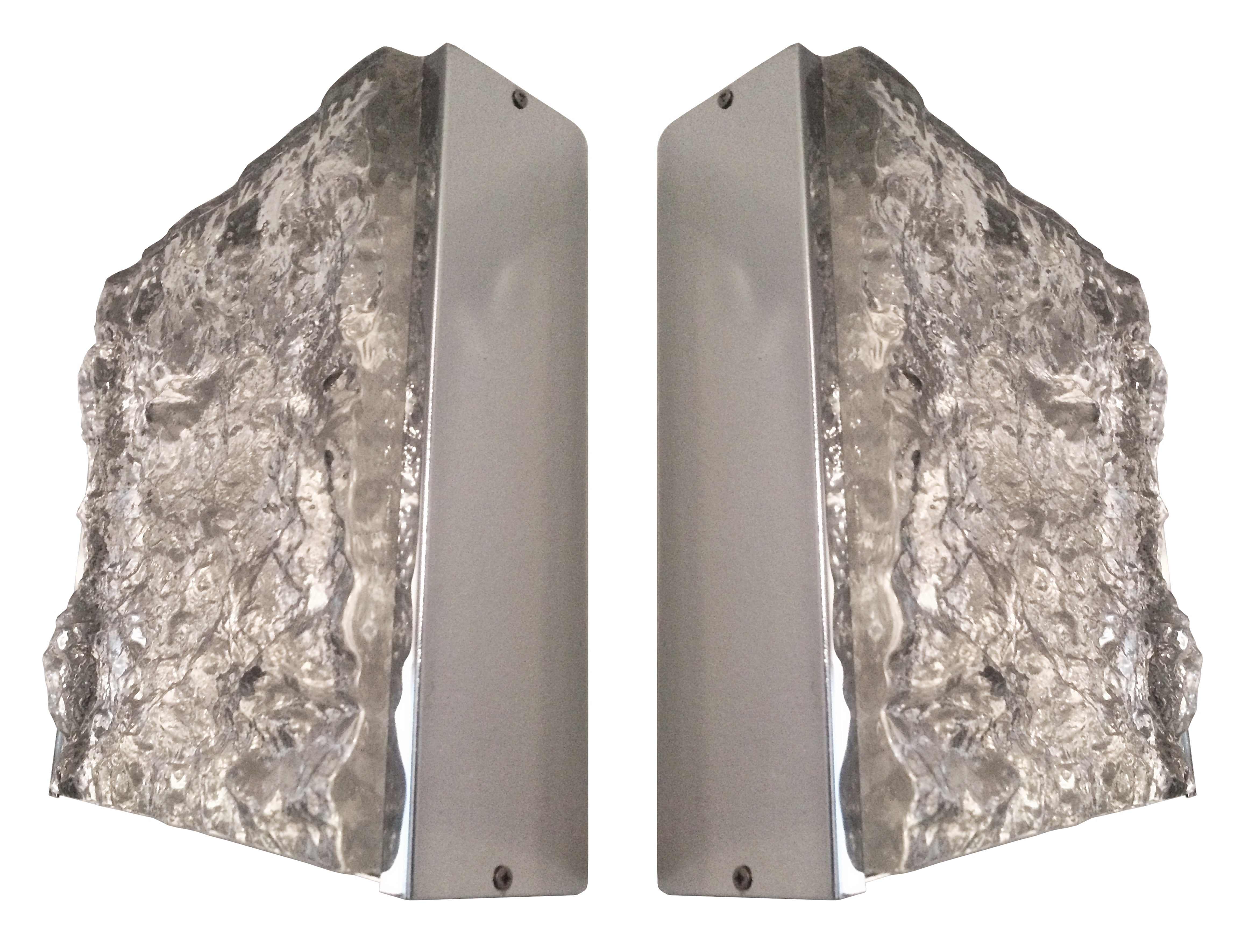 Pair of Italian Camer Glass Wall Sconces by Mazzega