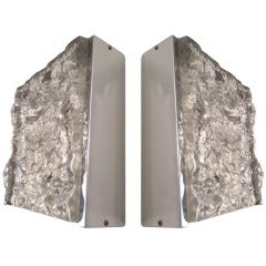 Pair of Italian Camer Glass Wall Sconces by Mazzega 9