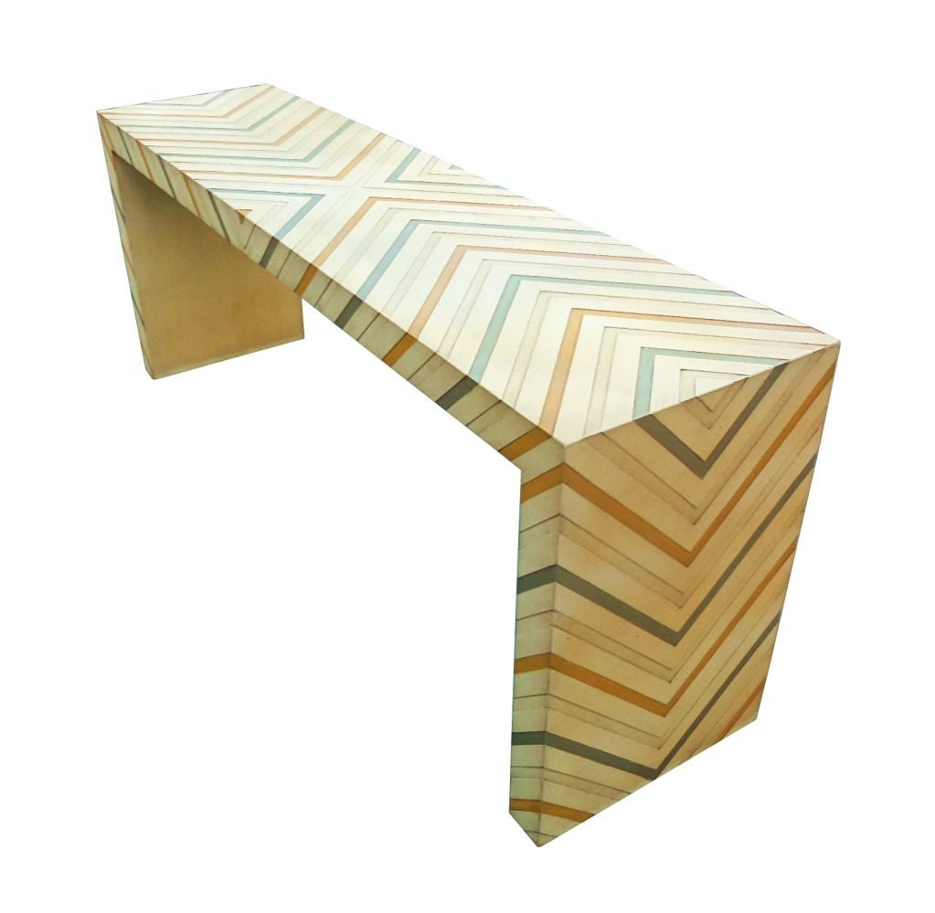 Table console Phyllis Morris à motif de chevrons multicolores