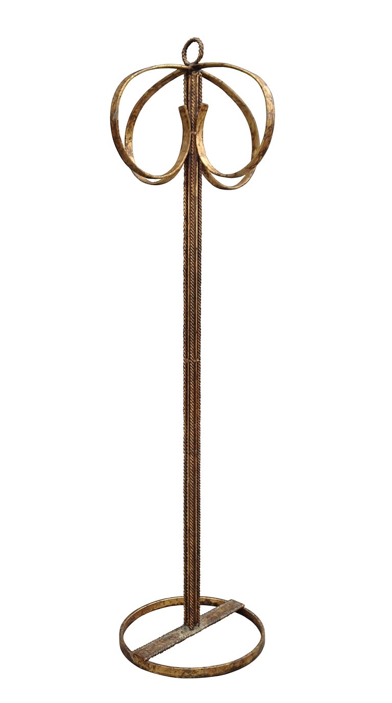 Mid-Century Modern Gold Gilded Wrought Iron Stand
