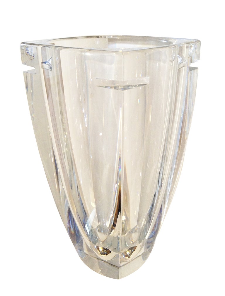 Modern Large Bullet Glass Vase by Waterford