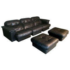 DeSede 3 Seater Sofa in Black Leather 4