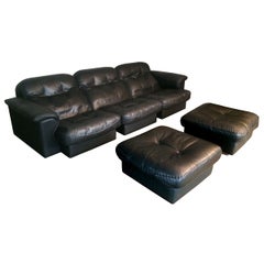Used DeSede 3 Seater Sofa in Black Leather