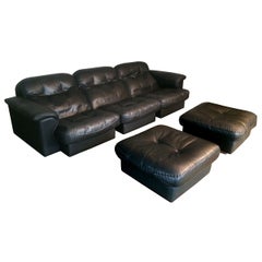 DeSede 3 Seater Sofa in Black Leather