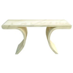Architectural Console Table in Cream Lacquer Finish