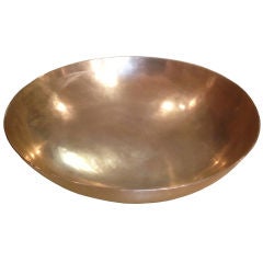 Large Hand Hammered Brass Bowl From British Hong Kong