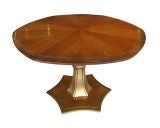 Adjustable Mahogany and Gold Coffee or Dining Table