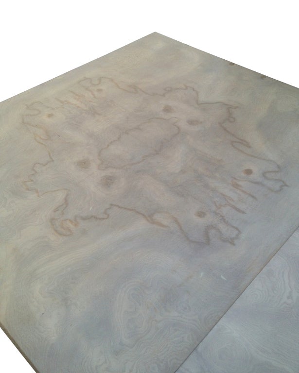 American Expandable Burlwood Parsons Dining Table by Milo Baughman