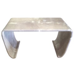 Waterfall Console Table in Gray Goatskin By Karl Springer