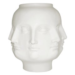 Piero Fornasetti Style Ceramic Multi Face Art Vase