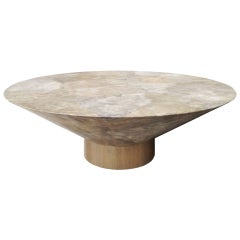 Conical Shaped Coffee table on a Walnut Base & Parchment Finish