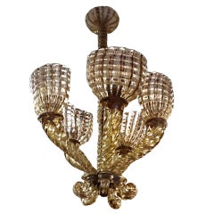 Vintage Amazing 1940's Venitian Glass Chandelier by Archimede Seguso