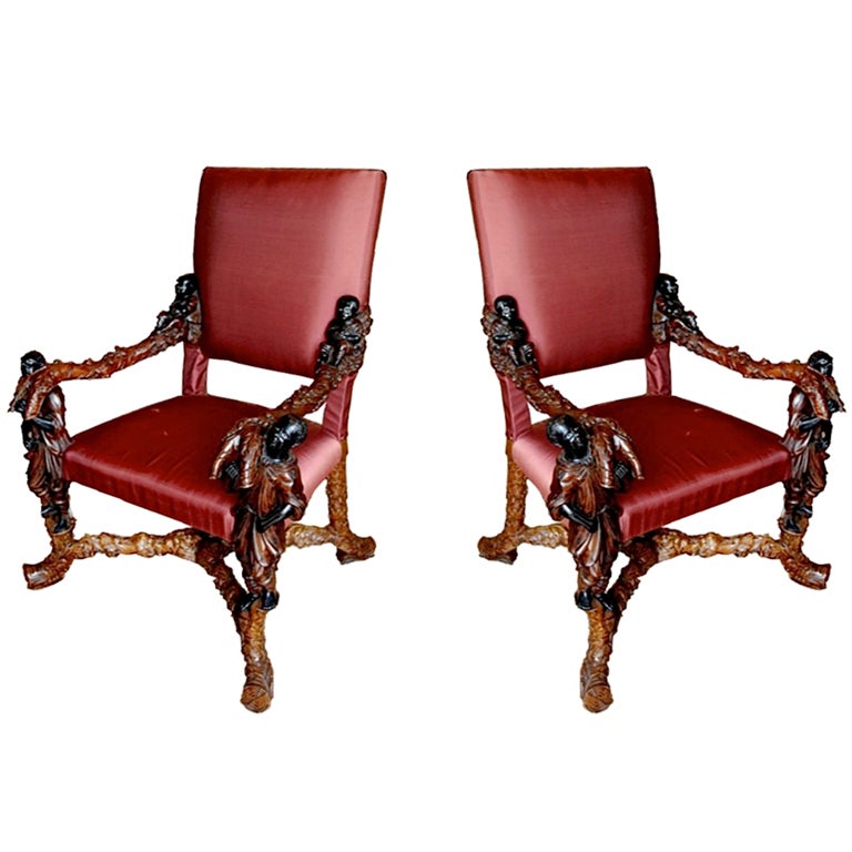 pair of arm chairs by valentino panciera besarel 1829 1902 at 1stdibs pair of arm chairs by valentino panciera besarel 1829 1902 at 1stdibs