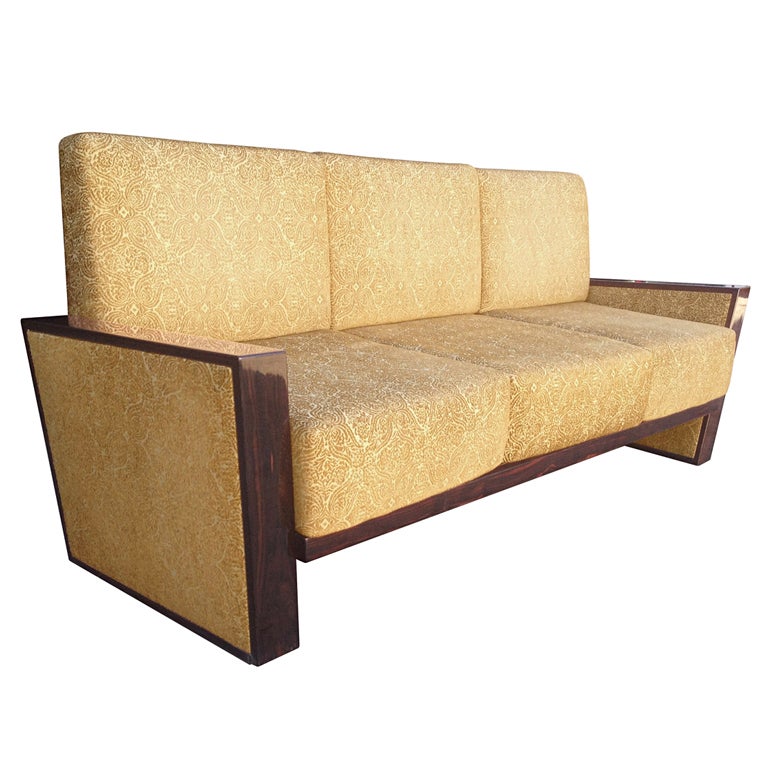 Stunning Art Deco Sofa with Lacquered Rosewood Frame For Sale at 1stdibs