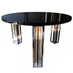 Vintage Murano Glass and Chrome Dining Table by Rodolfo Dordoni for Venini