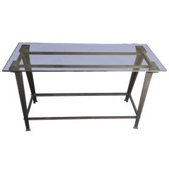 Steel and Glass Console Table