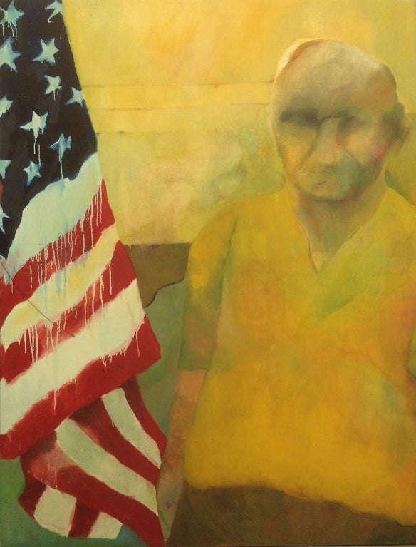 Beautiful painting by Nancy Mozur done in between 1968 and 1969, the painting depicts a man standing next to an US flag which is bleeding representing the things that the country was going through these years.
Martin Luther King Jr. and