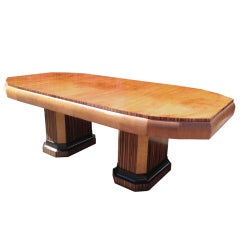 One-of-a-Kind French Deco Dining Table in Macassar Ebony and Maple 6