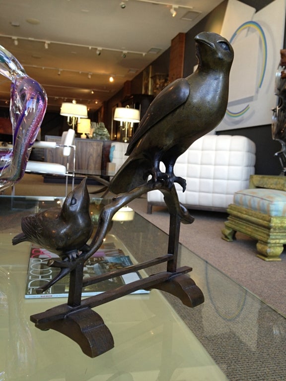 Mid-Century Modern Solid Bronze Bird Sculpture/Jewelry Box