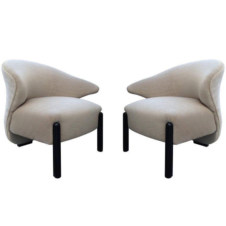 Pair of "Calla Lily" Chairs in the Style of Saporiti