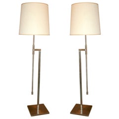 Pair of 1960s Adjustable Brass Foor Lamp by Laurel Lighting