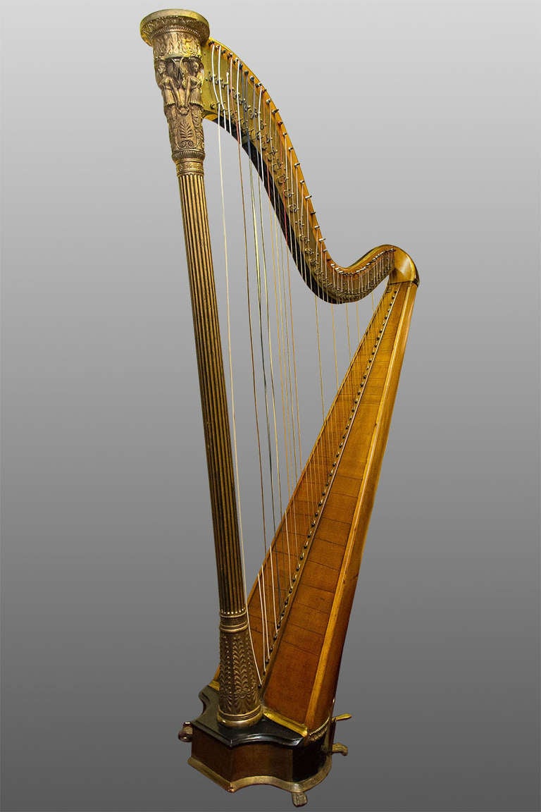 A Giltwood English Harp by Sebastian Eraros patent 2041
Stock Number: DA187