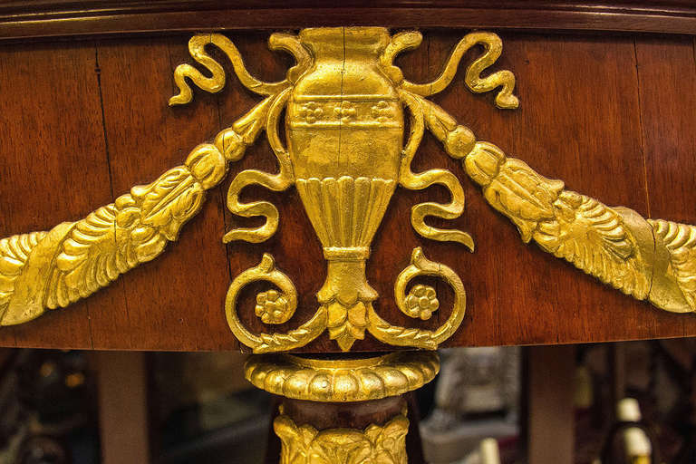  French Empire Style Figural Carved Parcel-Gilt mahogany Center Table 5