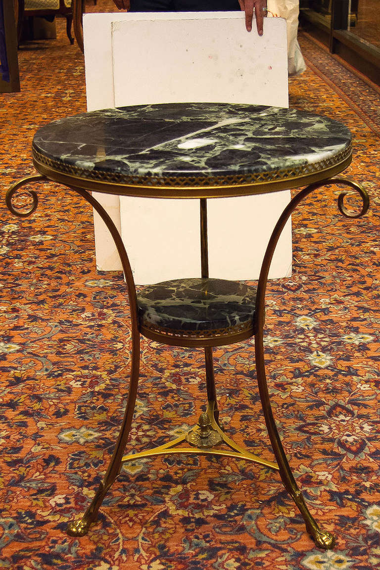 Louis XVI style bronze and marble top gueridon 5