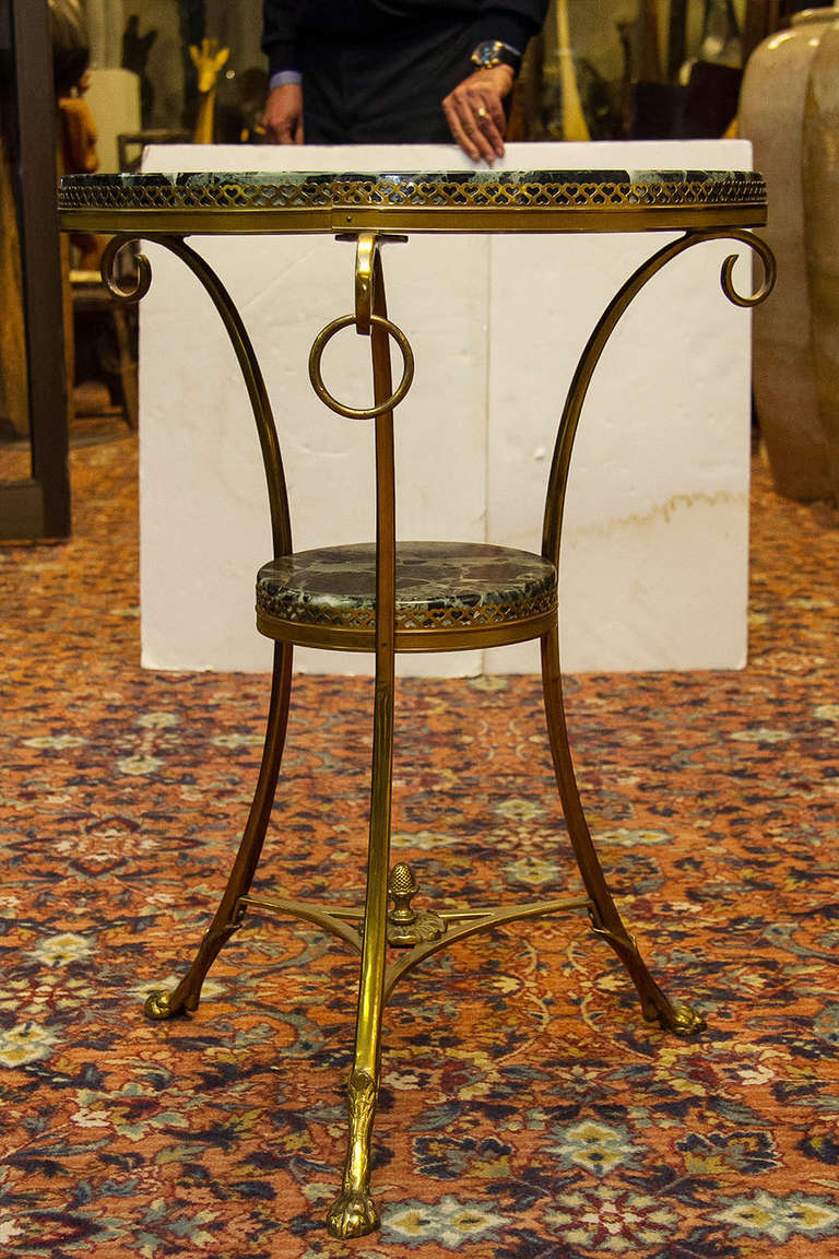 French Louis XVI style bronze and marble top gueridon