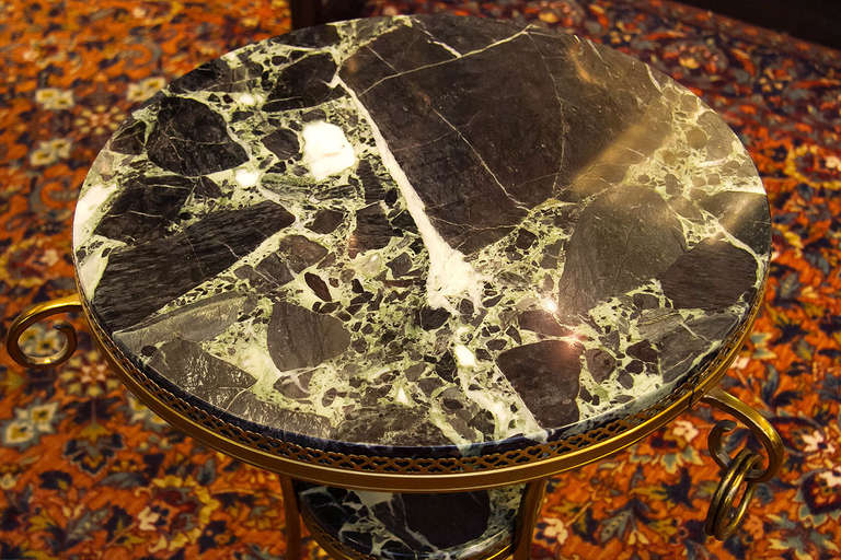Louis XVI style bronze and marble top gueridon In Good Condition In New York, NY