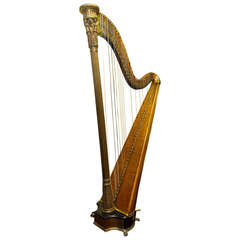 A Giltwood English Harp by Sebastian Eraros