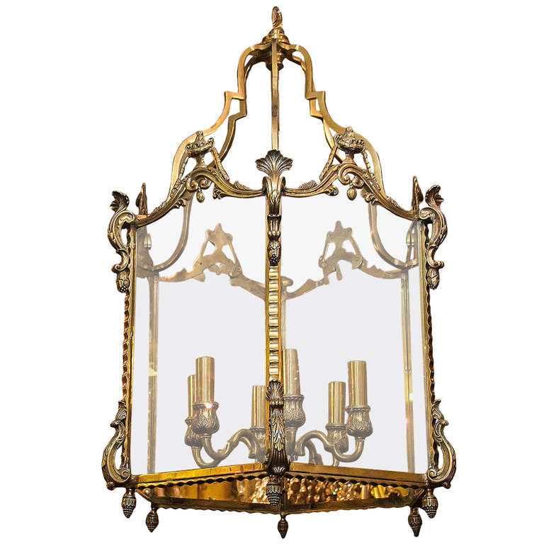 Louis XVI Style Bronze Six Light Lantern