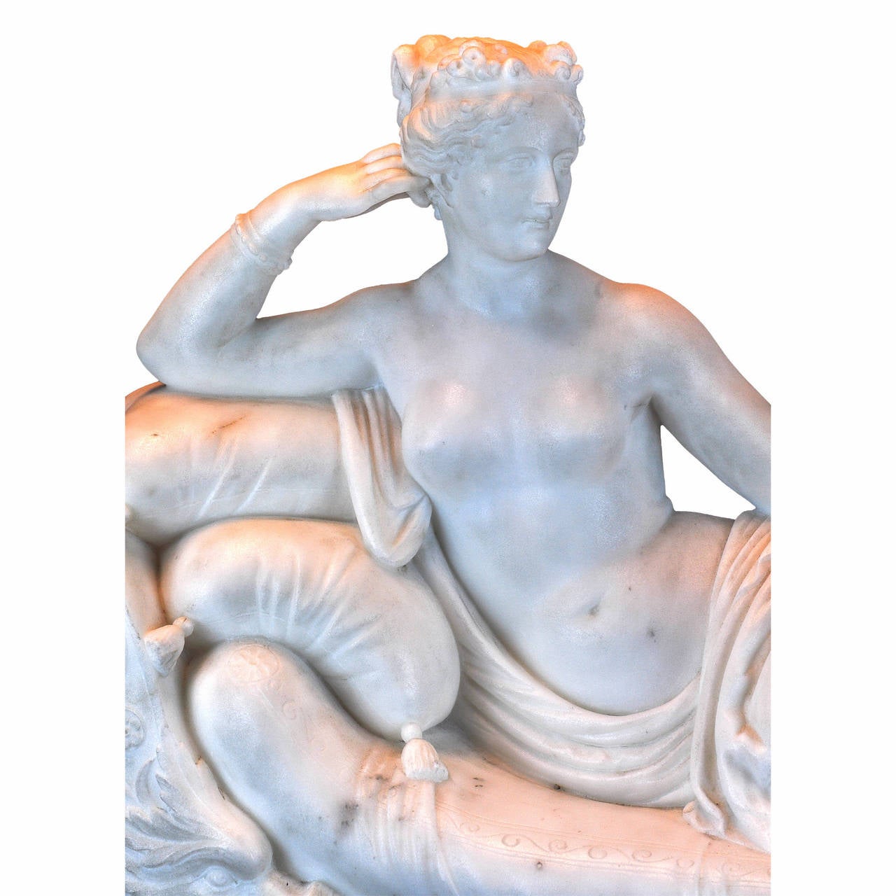 A Very Large Neoclassical Marble Figure of a Reclining Maiden on a Daybed
Stock Number: SC63