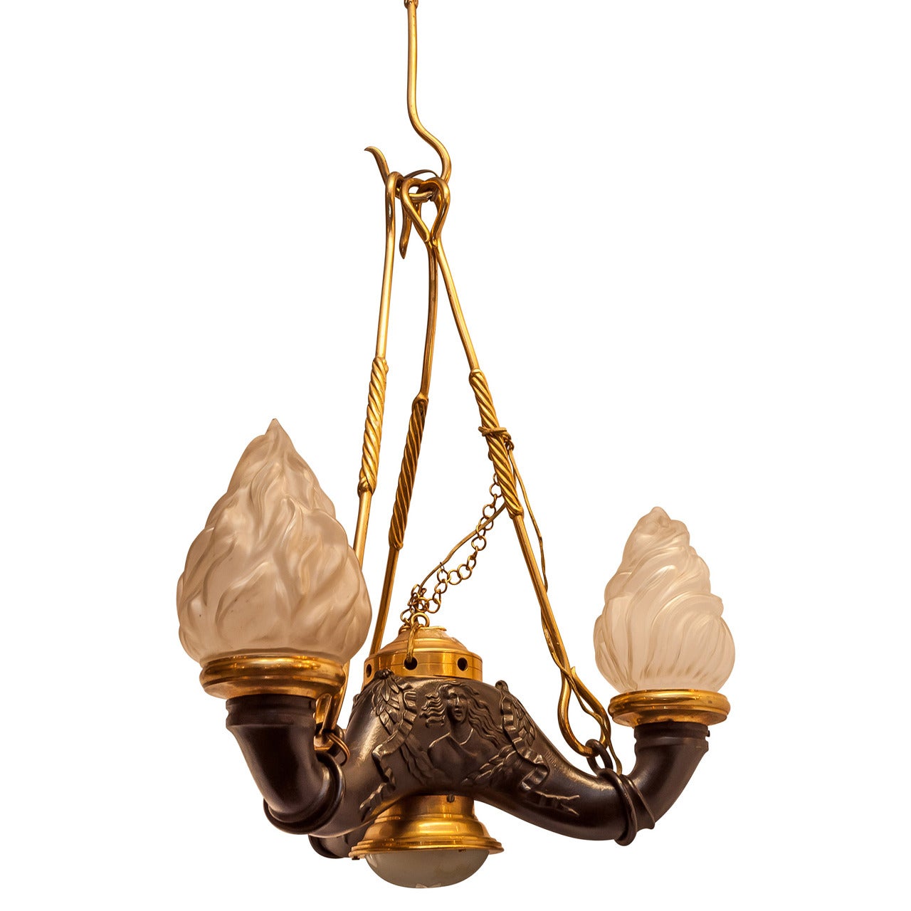 Grand Tour Style Two-Tone Bronze Chandelier